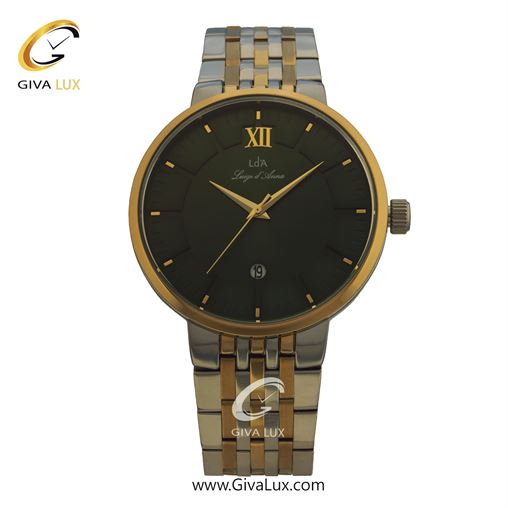 ساعت مچی اورجینال مردانه LdA | لوئیجی د آنا | Luigi d'Ana طلایی-نقره ای | طلایی-نقره ای| سبز یشمی تیره| کد رفرنس 2404